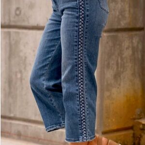 Hard to Find! Judy Blue Ankle Cropped Blue Jeans w/ Braided Side Seam